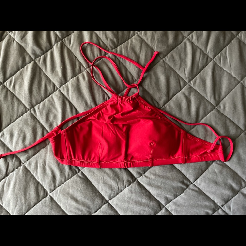 NWOT red bikini top